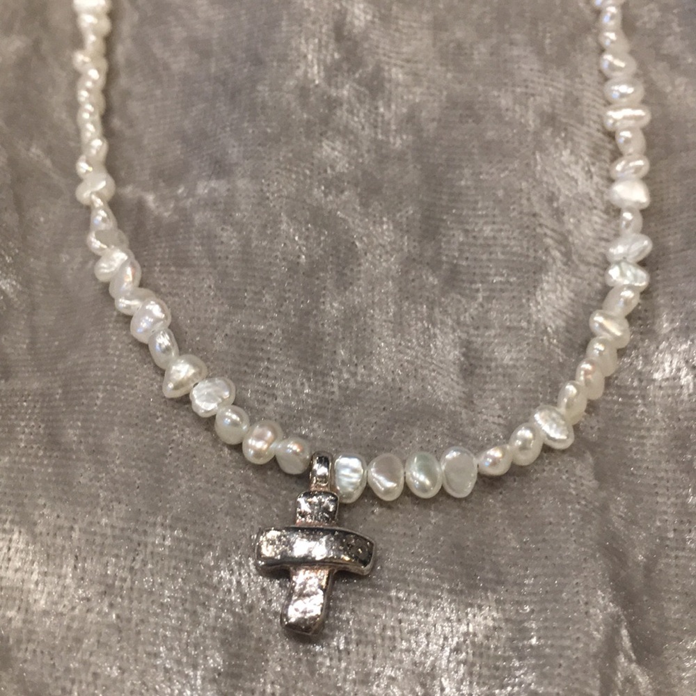 Silpada Freshwater Cross Necklace New In Box